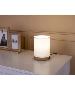 LAMPADA DA TAVOLO ONLI "KAMO" LEGNO E TESSUTO, E27